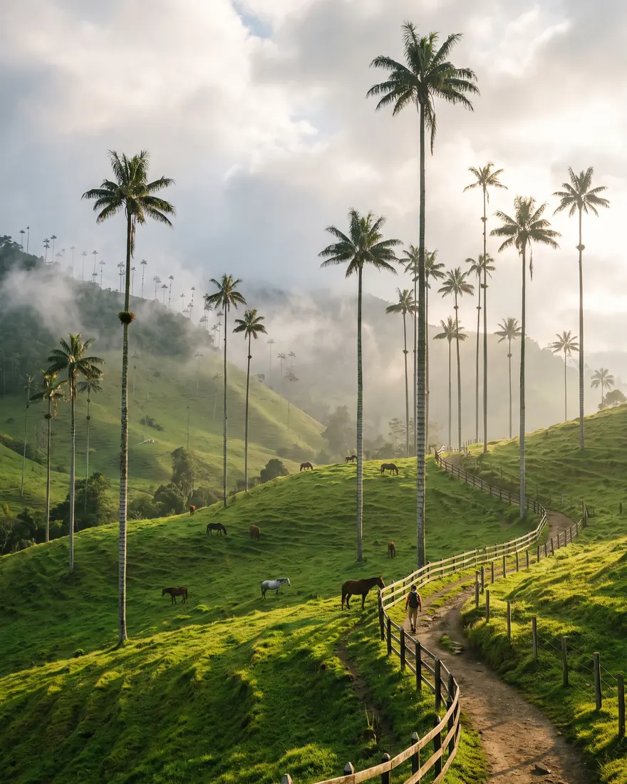 Palmas de cera en el Valle de Cocora, Eje Cafetero