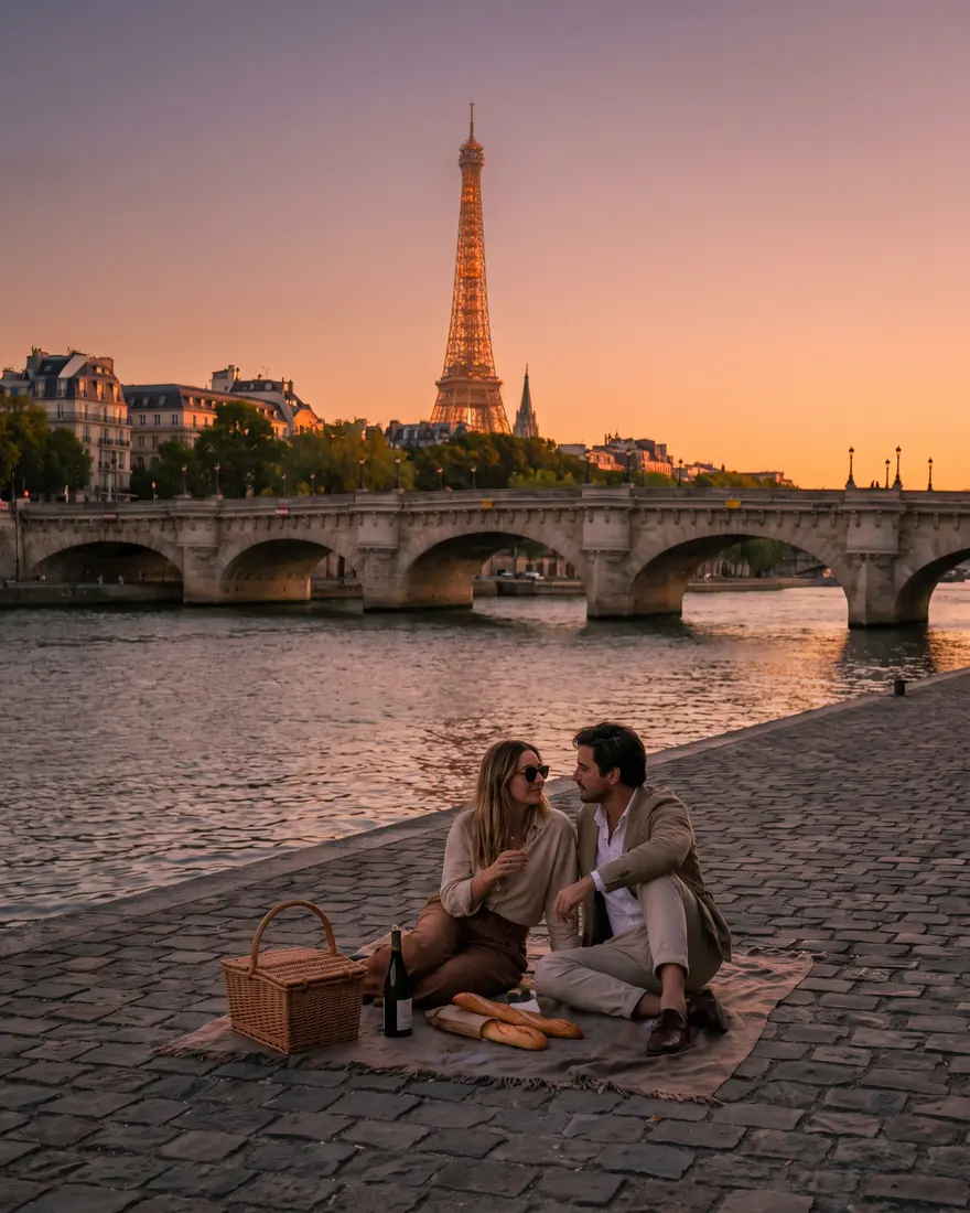 La Torre Eiffel al atardecer durante un Eurotrip